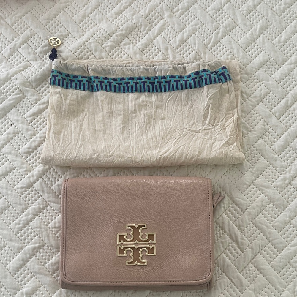 SOLD Tory Burch Blush Pink Clutch with Logo